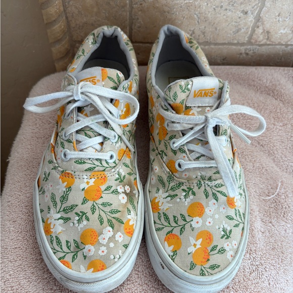 Vans Doheny Orange Blossom Floral Canvas Sneakers - Women’s Size 10 Lace Up - Picture 2 of 9